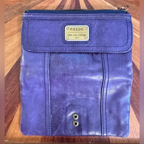 Sold Long Live Vintage Fossil Wallet Blue Lambskin - Picture 3 of 9